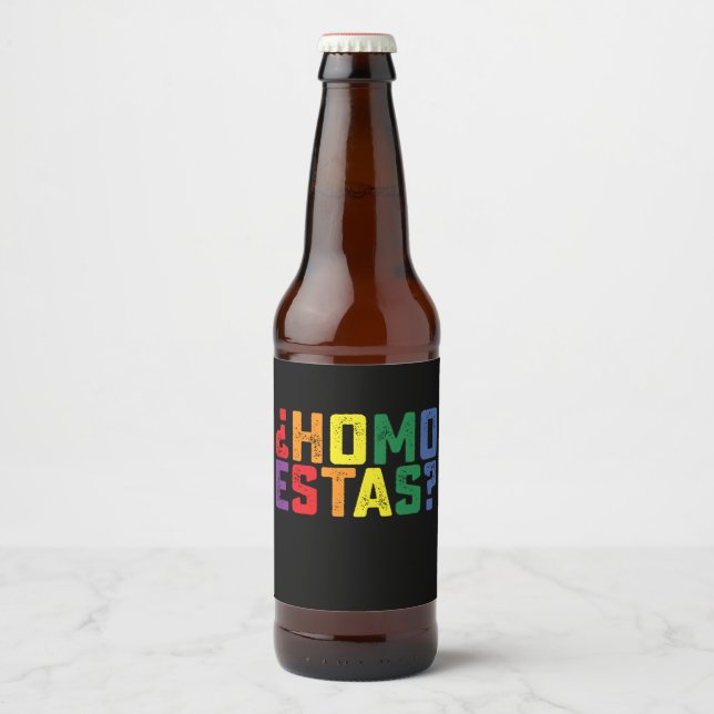 Rótulo Para Garrafa De Cerveja Homo Está Espanhol, Funny Orgulho gay LGBTQ (Frente)