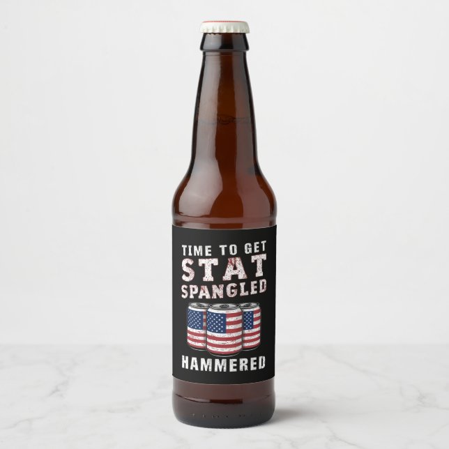 Rótulo Para Garrafa De Cerveja Hora de ficar bêbado com martelo estrelado cerveja (Frente)