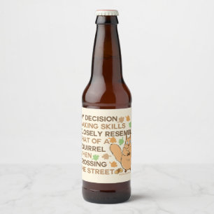 Rótulo Para Garrafa De Cerveja Humor do esquilo das habilidades da tomada de