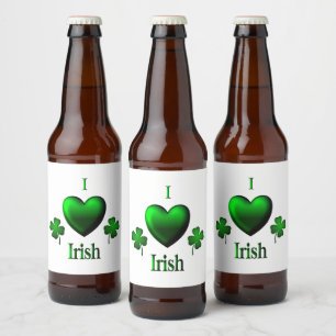 Rótulo Para Garrafa De Cerveja I Heart Irish
