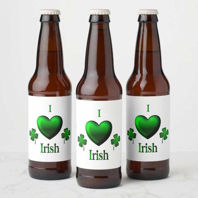 Rótulo Para Garrafa De Cerveja I Heart Irish (Garrafas)