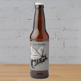 Rótulo Para Garrafa De Cerveja Ilustração de Abelha Assustadora com Grande Ferrão