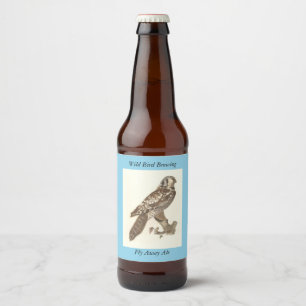 Rótulo Para Garrafa De Cerveja Imagem de aves do Norte Hawk Owl (Surnia ulula)