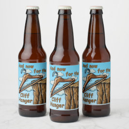 Rótulo Para Garrafa De Cerveja Imagem Divertida de Cliff Hanger com Jogo de Palav