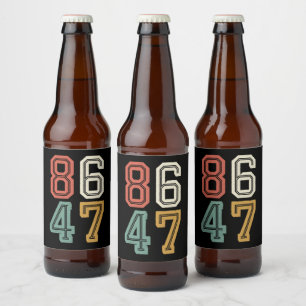 Rótulo Para Garrafa De Cerveja Impeach Vintage Classic 86 47 Anti Trump 2024