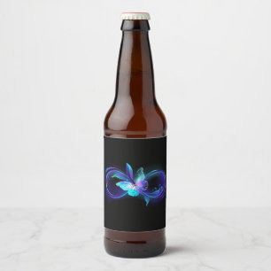 Rótulo Para Garrafa De Cerveja Infinidade brilhante com borboleta mágica