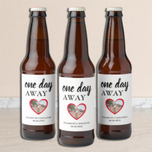Rótulo Para Garrafa De Cerveja Jantar de Rehearsal de Foto de Coração a Um Dia de