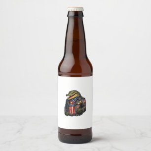 Rótulo Para Garrafa De Cerveja Jaqueta de Couro de Motoqueiro Jacaré Patriótico F