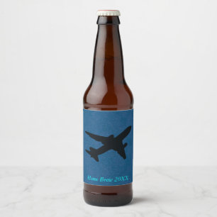 Rótulo Para Garrafa De Cerveja Jet Silhouette