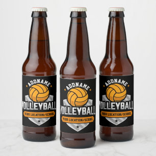 Rótulo Para Garrafa De Cerveja Jogador da Equipe de Volei da Escola Varsity