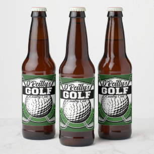 Rótulo Para Garrafa De Cerveja Jogador de Golfe Personalizado Pro Golfe Country C