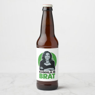 Rótulo Para Garrafa De Cerveja Kamala é Brat Funny Sarcastic