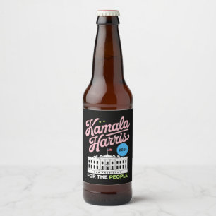 Rótulo Para Garrafa De Cerveja Kamala Harris 2024 Voto Social Democrata Azul