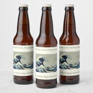 Rótulo Para Garrafa De Cerveja Katsushika Hokusai é a onda de Excelentes de Kanag
