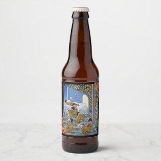 Rótulo Para Garrafa De Cerveja Klimt-Inspired Surreal Collage