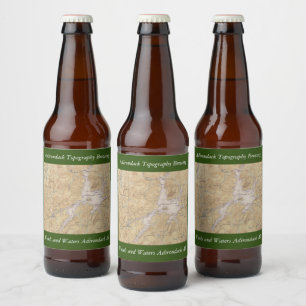 Rótulo Para Garrafa De Cerveja Lago Cranberry, Wanakena, Zona do rio Oswegatchie