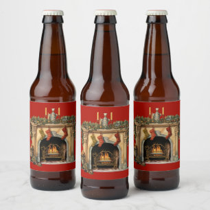 Rótulo Para Garrafa De Cerveja Lareira Vitoriana Cozy