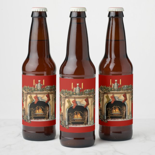 Rótulo Para Garrafa De Cerveja Lareira Vitoriana Cozy (Garrafas)
