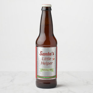 Rótulo Para Garrafa De Cerveja Lata de cerveja pequena do ajudante do papai noel