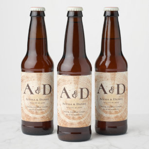 Rótulo Para Garrafa De Cerveja Latido de madeira de árvore de casamento russo per