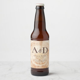 Rótulo Para Garrafa De Cerveja Latido de madeira de árvore de casamento russo per