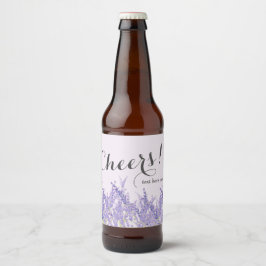 Rótulo Para Garrafa De Cerveja lavanda, elegante, moderno, moderna, floral, roxo