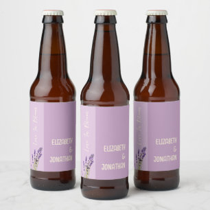 Rótulo Para Garrafa De Cerveja Lavanda Love Wedding