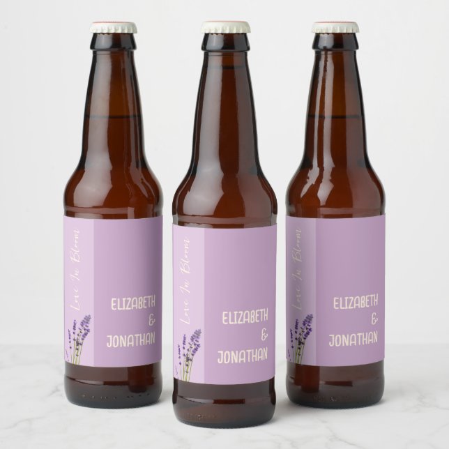 Rótulo Para Garrafa De Cerveja Lavanda Love Wedding (Garrafas)