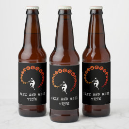 Rótulo Para Garrafa De Cerveja Legal Jazz Trumpet Musical Yellow