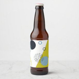 Rótulo Para Garrafa De Cerveja Legal, moderno, geométrico azul verde Memphis