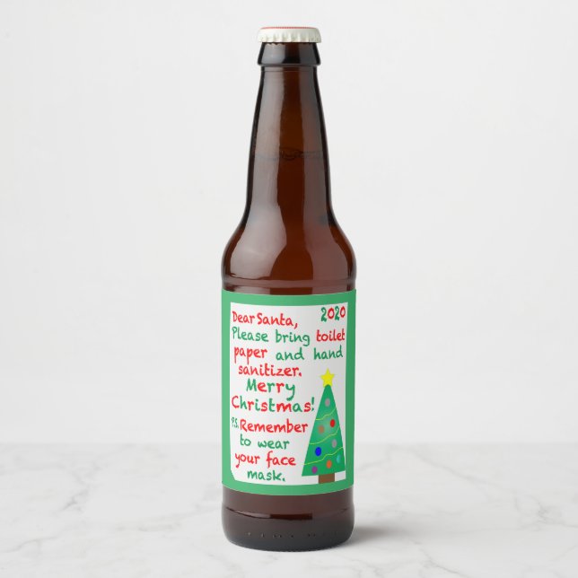 Rótulo Para Garrafa De Cerveja Lembrando o Natal de 2020 (Frente)