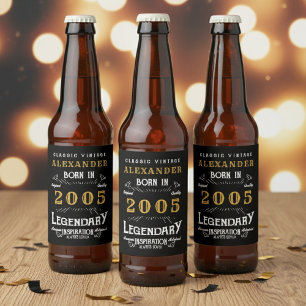 Rótulo Para Garrafa De Cerveja Lenda de Aniversário de 21 Anos Nascido em 2005 Pr