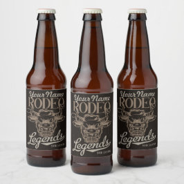 Rótulo Para Garrafa De Cerveja Lendas de coroa ocidental antiga do Rodeo Personal