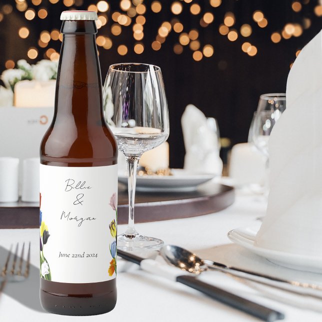 Rótulo Para Garrafa De Cerveja LGBTQ mais Flores de Tulipas (Criador carregado)