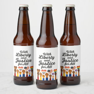 Rótulo Para Garrafa De Cerveja Liberdade e justiça para todos protestam
