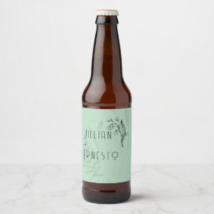 Rótulo Para Garrafa De Cerveja Lily of Valley com Ferns   Verde macio