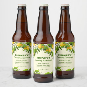 Rótulo Para Garrafa De Cerveja Limões Citrus Fruta Floral
