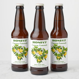 Rótulo Para Garrafa De Cerveja Limões Citrus Fruta Floral