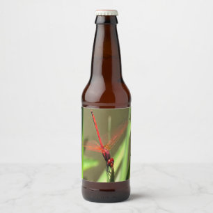 Rótulo Para Garrafa De Cerveja Linda pintura em acrílico do Firecracker Dragonfl