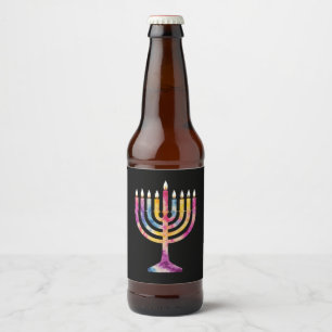 Rótulo Para Garrafa De Cerveja Linda Vintage Hanukkah Menorah Happy Hanukkah