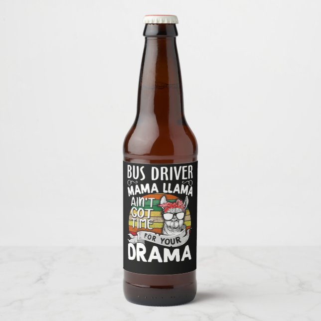 Rótulo Para Garrafa De Cerveja Llama Gift | Barramento Mama Llama (Frente)