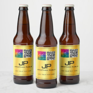 Rótulo Para Garrafa De Cerveja Logotipo corporativo personalizado Monograma QR