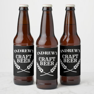 Rótulo Para Garrafa De Cerveja Logotipo de cerveja artesanal com nome personaliza