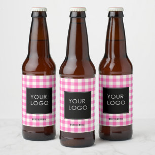 Rótulo Para Garrafa De Cerveja Logotipo Empresarial da Companhia Gingham Corporat