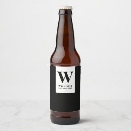 Rótulo Para Garrafa De Cerveja Logotipo Minimalista de Noiva e Noivo | Casamento