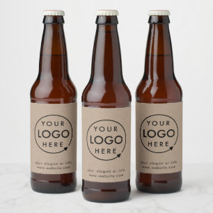 Rótulo Para Garrafa De Cerveja Logotipo Rustic Kraft   Business Corporate Modern