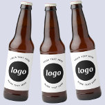 Rótulo Para Garrafa De Cerveja Logotipo simples com Promocional para empresa de t<br><div class="desc">Adicione seu próprio logotipo e escolha de texto a este design. Remova o texto superior ou inferior,  se preferir. Minimalista e profissional para melhorar sua marca. O logotipo se encaixará em forma de círculo. Outras versões estão disponíveis.</div>