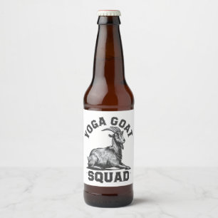 Rótulo Para Garrafa De Cerveja Lover de Meditação de Cabras Engraçado no Esquadrã