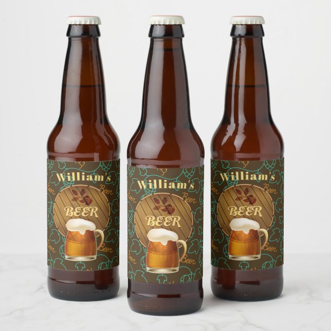 Rótulo Para Garrafa De Cerveja Lúpulos Personalizados  (Garrafas)