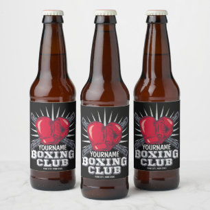 Rótulo Para Garrafa De Cerveja Luvas de Boxe Personalizadas Lutador Campeão Boxea